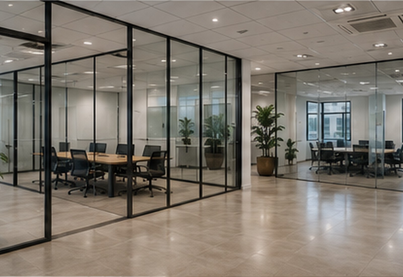Partisi kaca kantor dan sistem aluminium arsitektural
